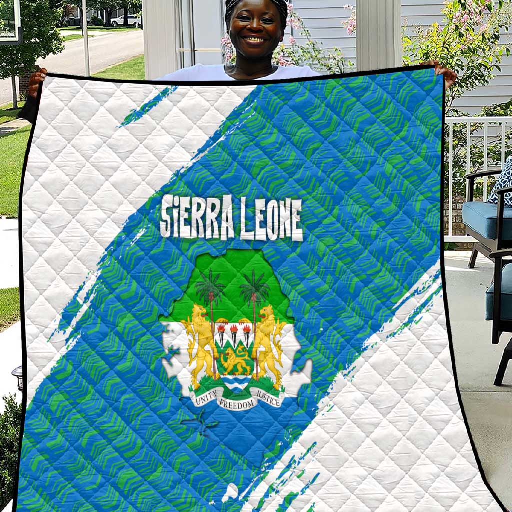 Sierra Leone Crest Quilt with National Coat of Arms and Flag Colors