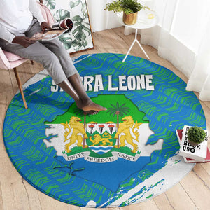 Sierra Leone Crest Round Carpet with National Coat of Arms and Flag Colors