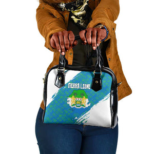 Sierra Leone Crest Shoulder Handbag with National Coat of Arms and Flag Colors