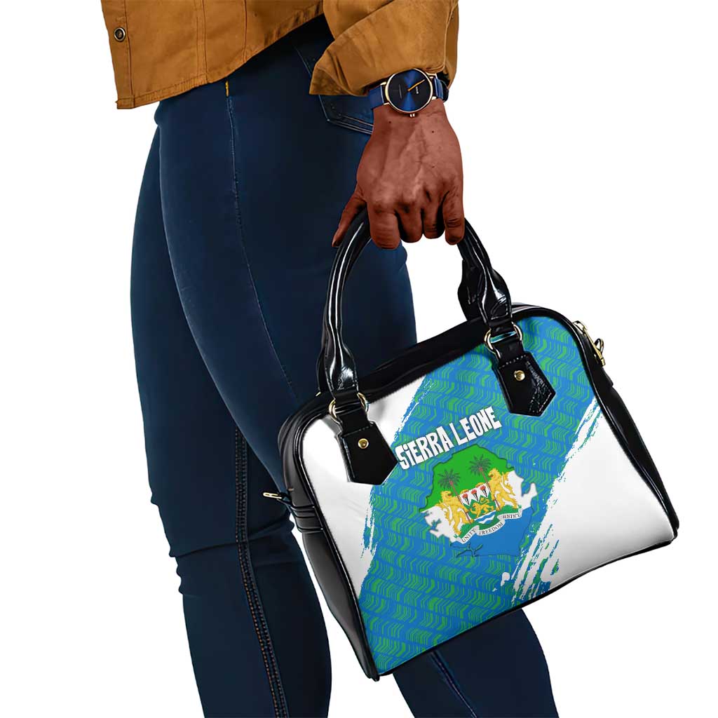 Sierra Leone Crest Shoulder Handbag with National Coat of Arms and Flag Colors