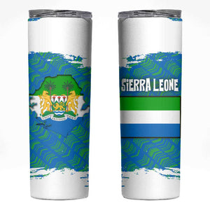 Sierra Leone Crest Skinny Tumbler with National Coat of Arms and Flag Colors