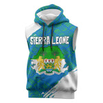 Sierra Leone Crest Sleeveless Hoodie with National Coat of Arms and Flag Colors - African Pride