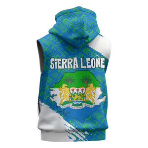 Sierra Leone Crest Sleeveless Hoodie with National Coat of Arms and Flag Colors - African Pride