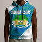 Sierra Leone Crest Sleeveless Hoodie with National Coat of Arms and Flag Colors - African Pride