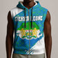 Sierra Leone Crest Sleeveless Zip Hoodie with National Coat of Arms and Flag Colors - African Pride