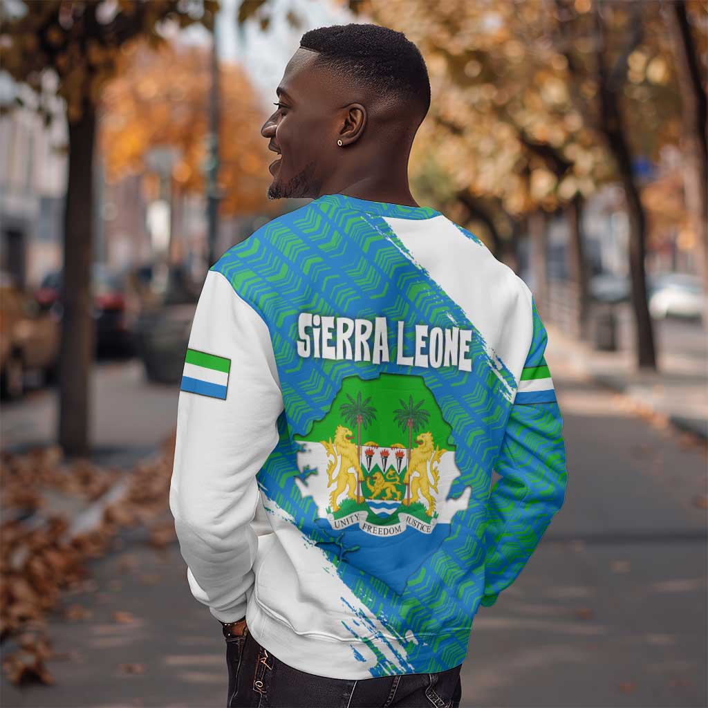 Sierra Leone Crest Sweatshirt with National Coat of Arms and Flag Colors