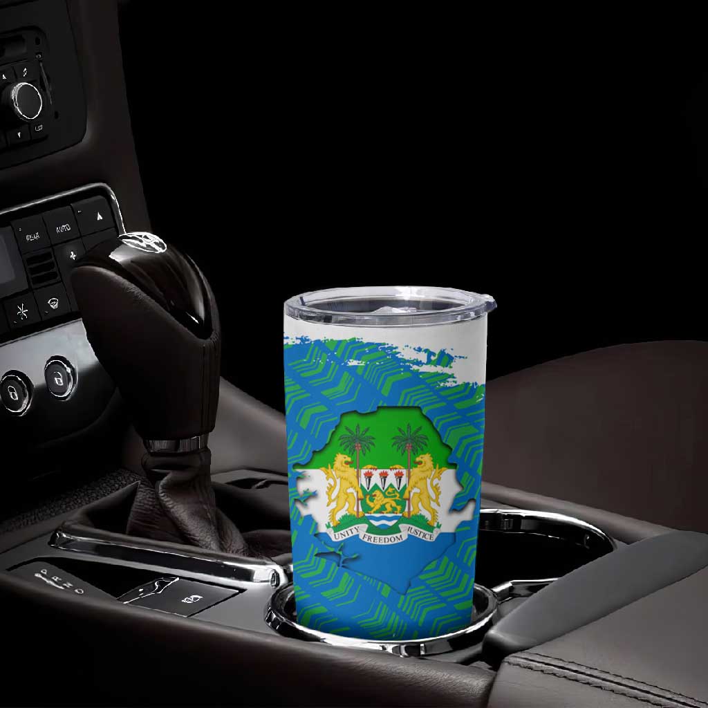 Sierra Leone Crest Tumbler Cup with National Coat of Arms and Flag Colors