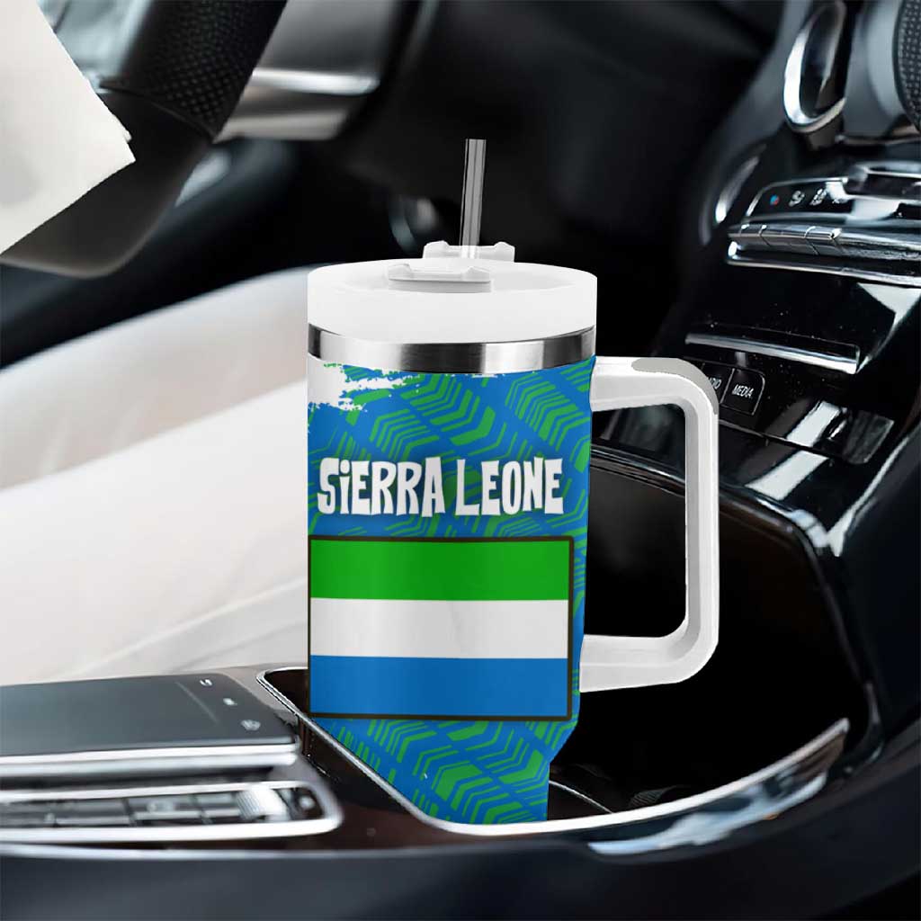 Sierra Leone Crest Tumbler With Handle with National Coat of Arms and Flag Colors