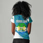 Sierra Leone Crest Women V-Neck T-Shirt with National Coat of Arms and Flag Colors