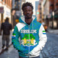 Sierra Leone Crest Zip Hoodie with National Coat of Arms and Flag Colors