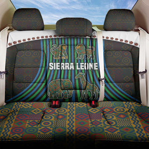 Sierra Leone Back Car Seat Cover - Tribal Animal Pattern Featuring Lion Elephant Giraffe and Monkey