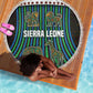 Sierra Leone Beach Blanket - Tribal Animal Pattern Featuring Lion Elephant Giraffe and Monkey