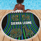 Sierra Leone Beach Blanket - Tribal Animal Pattern Featuring Lion Elephant Giraffe and Monkey