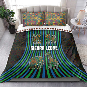 Sierra Leone Bedding Set - Tribal Animal Pattern Featuring Lion Elephant Giraffe and Monkey