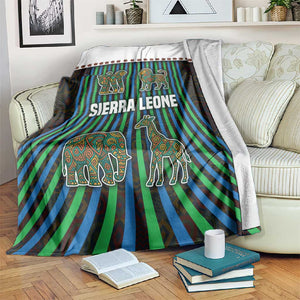 Sierra Leone Blanket - Tribal Animal Pattern Featuring Lion Elephant Giraffe and Monkey