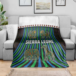 Sierra Leone Blanket - Tribal Animal Pattern Featuring Lion Elephant Giraffe and Monkey