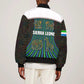 Sierra Leone Bomber Jacket - Tribal Animal Pattern Featuring Lion Elephant Giraffe and Monkey