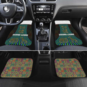 Sierra Leone Car Mats - Tribal Animal Pattern Featuring Lion Elephant Giraffe and Monkey