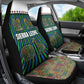 Sierra Leone Car Seat Cover - Tribal Animal Pattern Featuring Lion Elephant Giraffe and Monkey