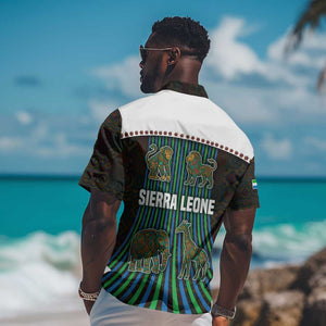 Sierra Leone Hawaiian Shirt - Tribal Animal Pattern Featuring Lion Elephant Giraffe and Monkey
