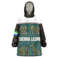 Sierra Leone Kid Wearable Blanket Hoodie - Tribal Animal Pattern Featuring Lion Elephant Giraffe and Monkey