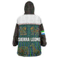 Sierra Leone Kid Wearable Blanket Hoodie - Tribal Animal Pattern Featuring Lion Elephant Giraffe and Monkey