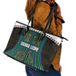 Sierra Leone Leather Tote Bag - Tribal Animal Pattern Featuring Lion Elephant Giraffe and Monkey