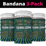 Sierra Leone Neck Gaiter - Tribal Animal Pattern Featuring Lion Elephant Giraffe and Monkey - African Pride