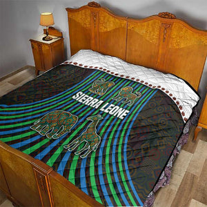 Sierra Leone Quilt - Tribal Animal Pattern Featuring Lion Elephant Giraffe and Monkey