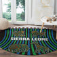 Sierra Leone Round Carpet - Tribal Animal Pattern Featuring Lion Elephant Giraffe and Monkey