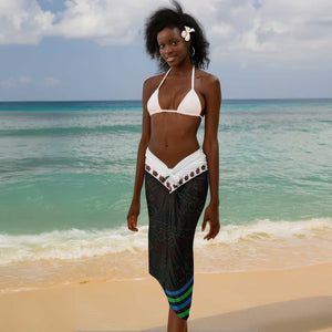 Sierra Leone Sarong - Tribal Animal Pattern Featuring Lion Elephant Giraffe and Monkey