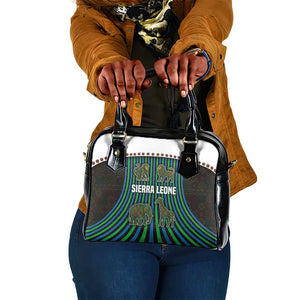Sierra Leone Shoulder Handbag - Tribal Animal Pattern Featuring Lion Elephant Giraffe and Monkey