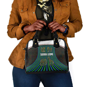 Sierra Leone Shoulder Handbag - Tribal Animal Pattern Featuring Lion Elephant Giraffe and Monkey