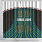 Sierra Leone Shower Curtain - Tribal Animal Pattern Featuring Lion Elephant Giraffe and Monkey