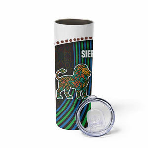 Sierra Leone Skinny Tumbler - Tribal Animal Pattern Featuring Lion Elephant Giraffe and Monkey
