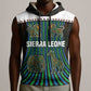 Sierra Leone Sleeveless Hoodie - Tribal Animal Pattern Featuring Lion Elephant Giraffe and Monkey - African Pride