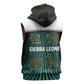 Sierra Leone Sleeveless Zip Hoodie - Tribal Animal Pattern Featuring Lion Elephant Giraffe and Monkey - African Pride