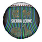 Sierra Leone Spare Tire Cover - Tribal Animal Pattern Featuring Lion Elephant Giraffe and Monkey