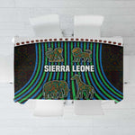 Sierra Leone Tablecloth - Tribal Animal Pattern Featuring Lion Elephant Giraffe and Monkey