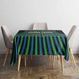 Sierra Leone Tablecloth - Tribal Animal Pattern Featuring Lion Elephant Giraffe and Monkey