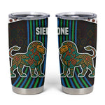 Sierra Leone Tumbler Cup - Tribal Animal Pattern Featuring Lion Elephant Giraffe and Monkey