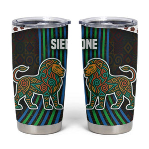 Sierra Leone Tumbler Cup - Tribal Animal Pattern Featuring Lion Elephant Giraffe and Monkey