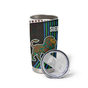 Sierra Leone Tumbler Cup - Tribal Animal Pattern Featuring Lion Elephant Giraffe and Monkey
