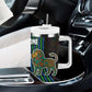 Sierra Leone Tumbler With Handle - Tribal Animal Pattern Featuring Lion Elephant Giraffe and Monkey