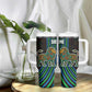 Sierra Leone Tumbler With Handle - Tribal Animal Pattern Featuring Lion Elephant Giraffe and Monkey