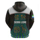 Sierra Leone Zip Hoodie - Tribal Animal Pattern Featuring Lion Elephant Giraffe and Monkey