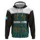 Sierra Leone Zip Hoodie - Tribal Animal Pattern Featuring Lion Elephant Giraffe and Monkey