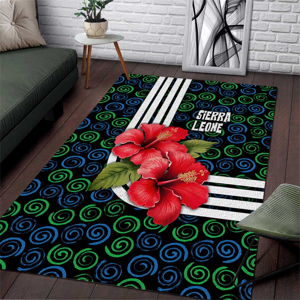 Sierra Leone Area Rug Red Hibiscus Floral Design
