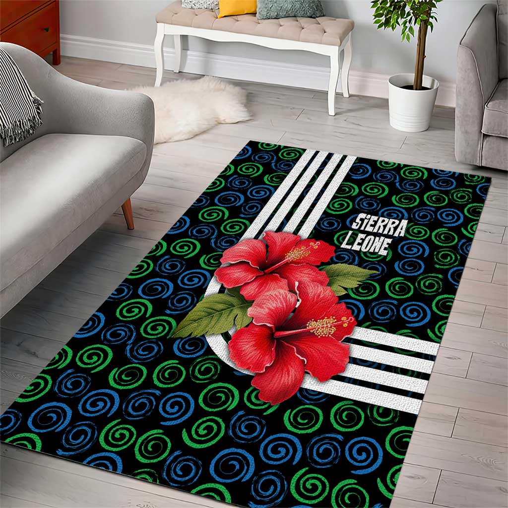 Sierra Leone Area Rug Red Hibiscus Floral Design