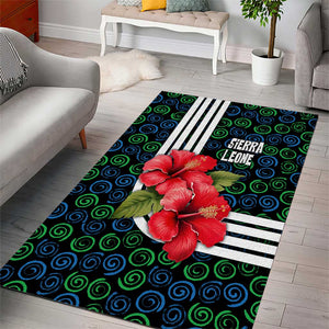 Sierra Leone Area Rug Red Hibiscus Floral Design